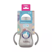 Изображение товара Lubby поильник-непроливайка со съёмными ручками, цвет серый (6+мес), 180мл