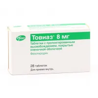 Изображение товара Товиаз таблетки с пролонг. высвоб. покрыт. п/о 8мг, №28