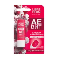 Изображение товара Librederm Vitamins Aevit бальзам для губ Клюква в сахарной пудре, 4г