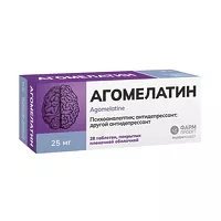 Изображение товара Агомелатин таблетки покрыт. п/о 25мг, №28