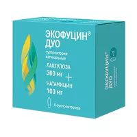 Изображение товара Экофуцин Дуо суппозитории ваг. 300мг+100мг, №6