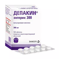 Изображение товара Депакин энтерик 300 таблетки покрыт.кишечнораств.об. 300мг, №100