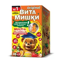 Изображение товара ВитаМишки Multi+ Йод, холин и витамин D3 пастилки жевательные, №30
