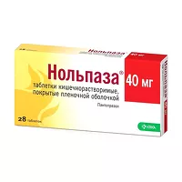 Нольпаза таблетки кишечнораств. покрыт. п/о 40мг, №28