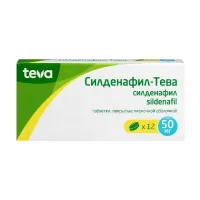 Изображение товара Силденафил-Тева таблетки покрыт. п/о 50мг, №12