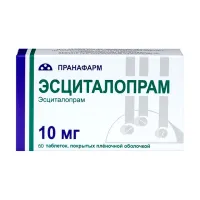 Изображение товара Эсциталопрам таблетки покрыт. п/о 10мг, №60 Прана