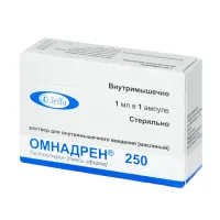 Изображение товара Омнадрен 250 раствор д/в/м введ. масляный 250мг/мл, 1мл №1