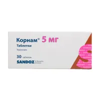 Изображение товара Корнам таблетки 5мг, №30