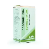 Изображение товара Подорожника большого сок раствор д/приема внутрь, 100мл