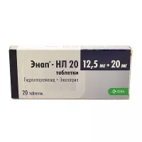 Изображение товара Энап-НЛ 20 таблетки 12,5мг+20мг, №20 КРКА