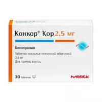 Изображение товара Конкор Кор таблетки покрыт. п/о 2,5мг, №30 Мерк