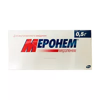 Изображение товара Меронем порошок д/пригот. р-ра д/инъекций 500мг, №10
