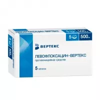 Изображение товара Левофлоксацин Вертекс таблетки покрыт. п/о 500мг, №5