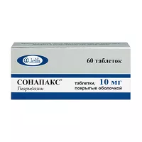 Изображение товара Сонапакс таблетки п/о 10мг, №60 Ельфа фармзавод