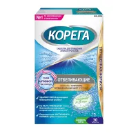 Изображение товара Корега Отбеливающие таблетки для очищения зубных протезов свежесть мяты, 30шт