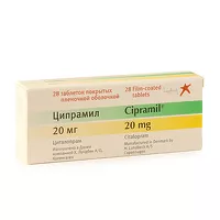 Изображение товара Ципрамил таблетки п/о 20мг, №28