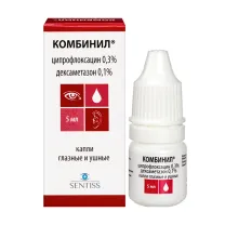 Комбинил капли глазн./ушн. 0,3%+0,1%, 5мл, Сентисс Фарма