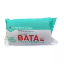 Вата хирургическая стерильная хлопковая, 100г