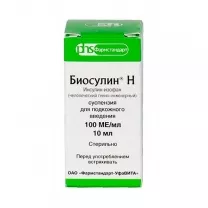 Биосулин Н суспензия д/п/к введ. 100МЕ/мл, 10мл