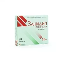 Занидип-Рекордати таблетки п/о 20мг, №28