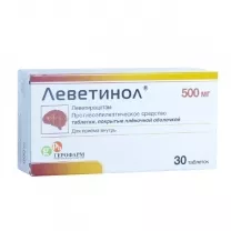 Леветинол таблетки п/о 500мг, №30