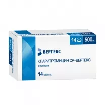 Кларитромицин СР-Вертекс таблетки с пролонг. высвоб. покрыт. п/о 500мг, №14
