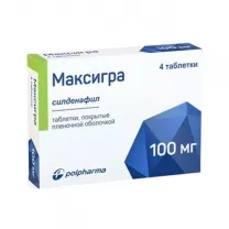 Максигра таблетки покрыт. п/о 100мг, №4
