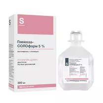 Глюкоза Солофарм раствор д/инфузий 5%, 200мл