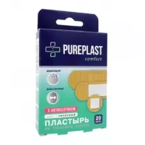 Pureplast Comfort пластырь бактерицидный на тканевой основе, №20