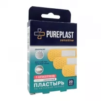 Pureplast Sensitive пластырь бактерицидный на нетканой основе, №20