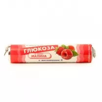 Глюкоза с витамином С со вкусом малины таблетки для рассасывания, 30мг №14