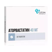 Аторвастатин Озон таблетки покрыт. п/о 40мг, №30