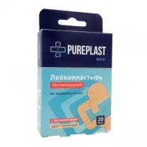 Pureplast Extra пластырь бактерицидный на тканевой основе телесного цвета, №20