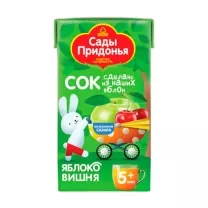 Сады Придонья сок яблоко-вишня осветленный (5+мес), 125мл