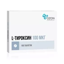 L-Тироксин таблетки 100мкг, №100, Озон