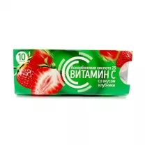 Vitascience Аскорбиновая кислота таблетки со вкусом клубники 25мг, №10