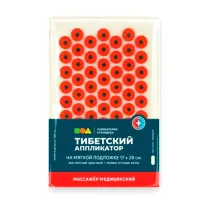 Массажер Тибетский аппликатор магнитный на мягкой подложке (17*28см), красный