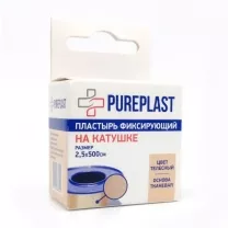 Pureplast пластырь на тканевой основе телесного цвета, (2,5*500см)