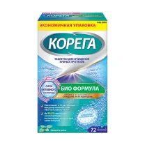 Корега Биоформула таблетки для очищения зубных протезов мятная свежесть, №72