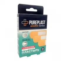 Pureplast Sensi пластырь бактерицидный на нетканой основе (25*72мм), №16