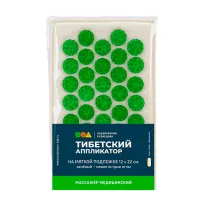Массажер Тибетский аппликатор на мягкой подложке (12*22см), зеленый