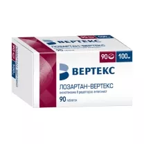 Лозартан-Вертекс таблетки покрыт. п/о 100мг, №90