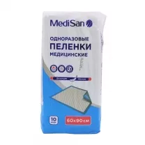MediSan пеленки одноразовые впитывающие (60*90см), №10 Медпол