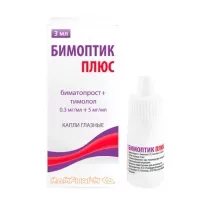 Бимоптик плюс капли глазные, 3мл