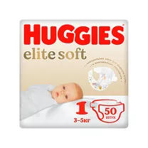Huggies Elite Soft 1 подгузники (3-5кг), 50шт
