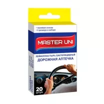 Master Uni лейкопластырь бактерицидный на тканой основе Дорожная аптечка, №20