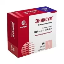 Эниксум раствор д/инъекций 6000анти-Ха МЕ/0,6мл, №10 Сотекс