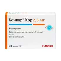 Конкор Кор таблетки покрыт. п/о 2,5мг, №30 Нанолек