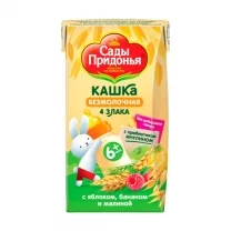 Сады Придонья каша безмолочная 4 злака яблоко/банан/малина (6+мес.), 125мл