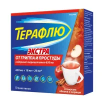 ТераФлю Экстра порошок д/пригот. р-ра д/приема внутрь Яблоко-Корица, №10